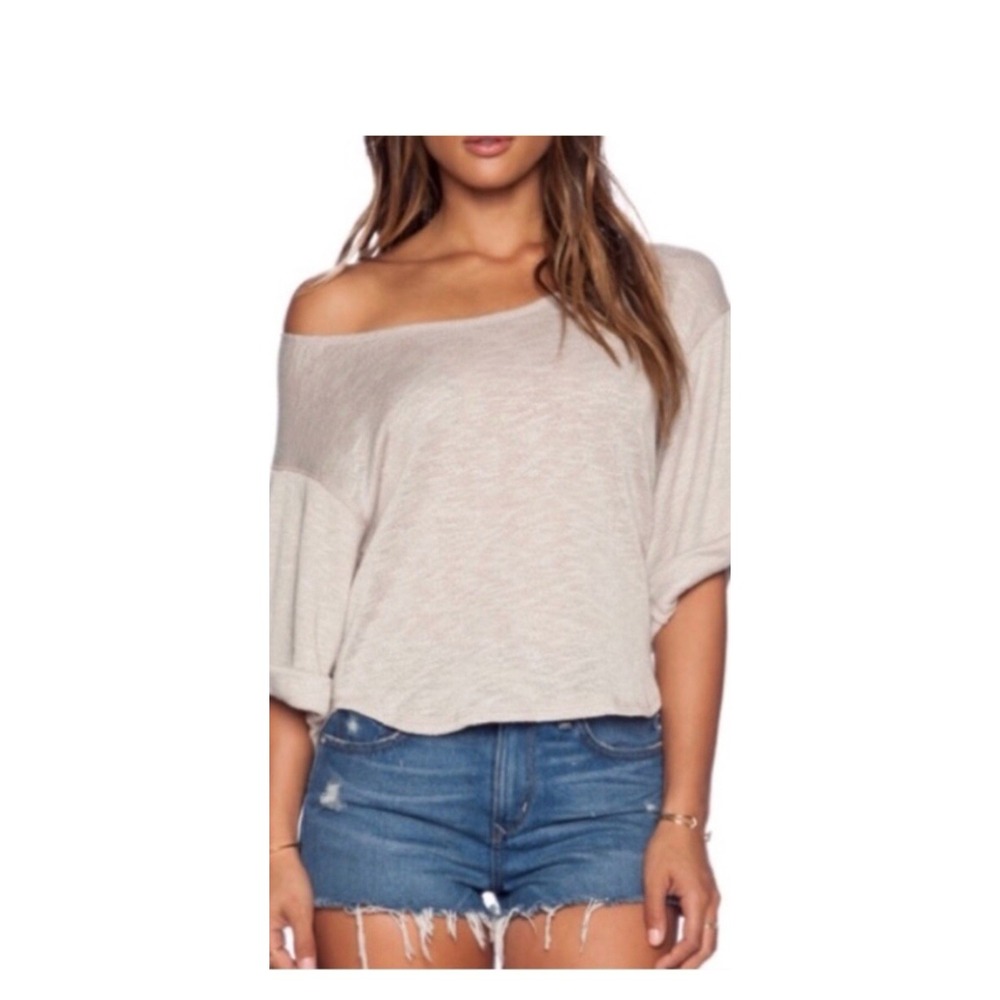 Free People Beach Nani Knit Marled Grey Top